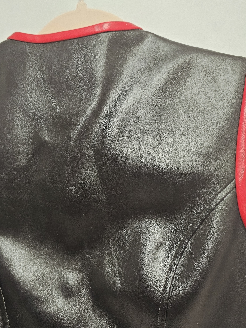 Lip Service Black and Red Faux Leather Zip-Front Dress - Picture 4 of 10